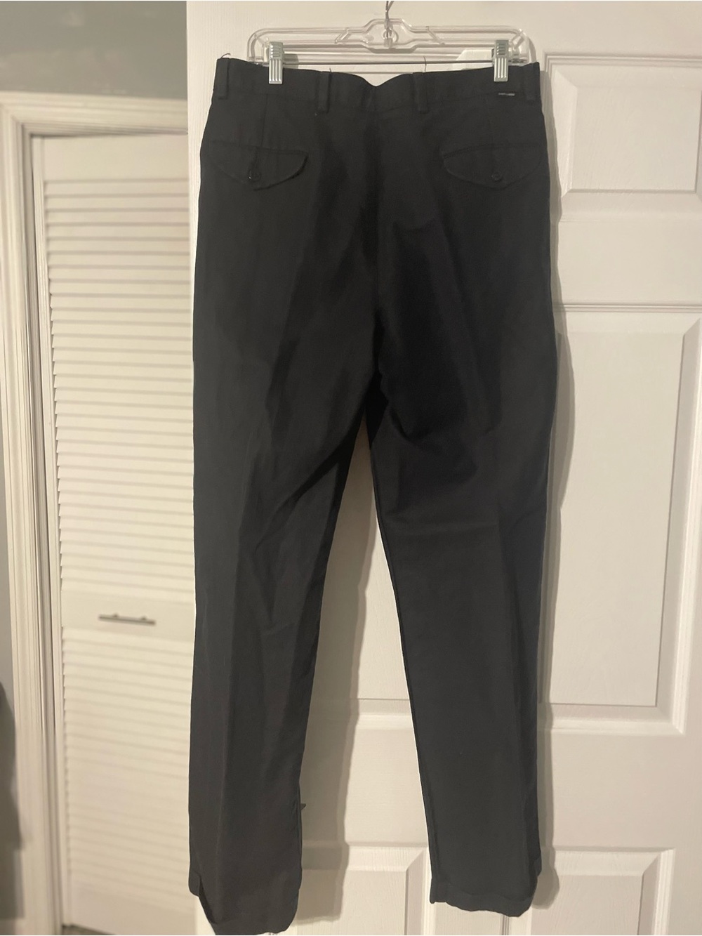 Men's Black Pleated Dress Pants - Classic Tailored Fit Linen - 0898 - Picture 3 of 5